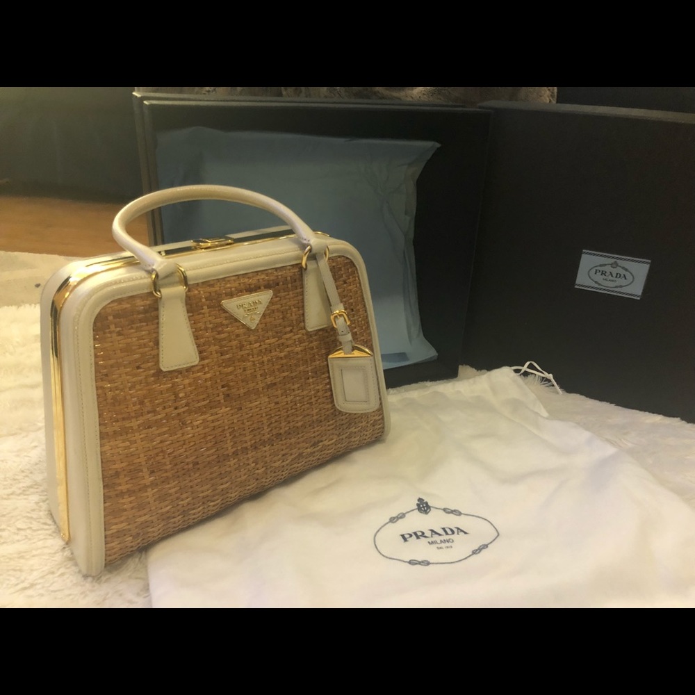 Authentic Prada bag with cream leather